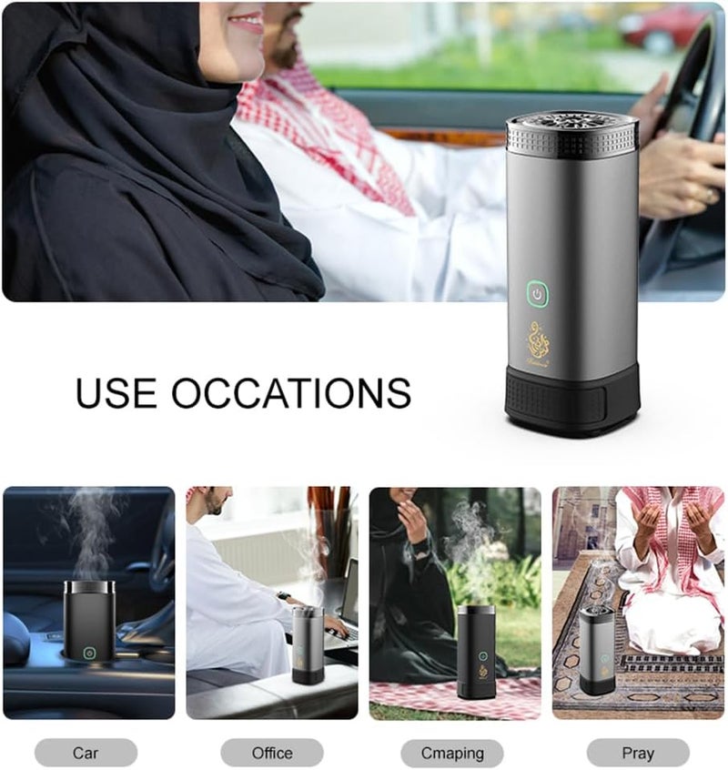 Bukhoon Electronic Incense Burner with Child Lock and Box Aroma Diffuser Oud Original (Grey) - Image 3