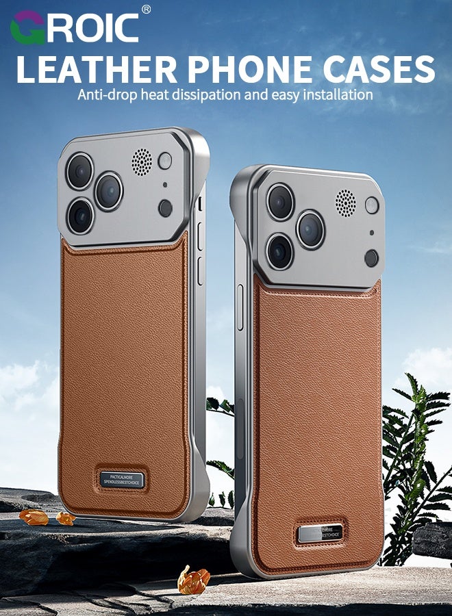 GROIC iPhone 17 Pro Case,Luxury Aromatherapy Pu Leather Magnetic Slim Phone Case,Magnetic iPhone 17 Pro Phone Cover,Frameless Minimalist Design iPhone 17 Pro Phone Shell 6.3inch - Image 2