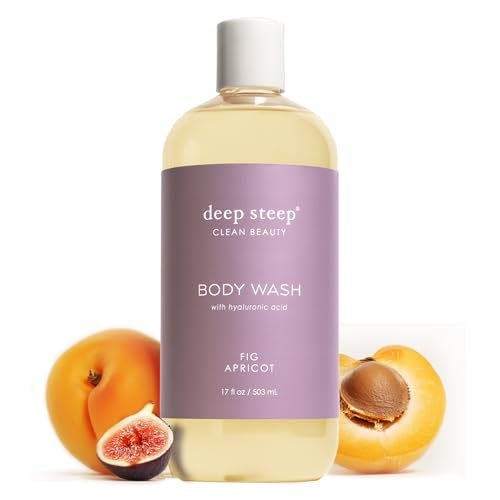 Deep Steep Fig Apricot Body Wash, Hydrating Shower Gel with Hyaluronic Acid & Shea Butter for Sensitive Skin, Bodywash for Women & Men, 17 Fl Oz, 1-Pack - Image 1