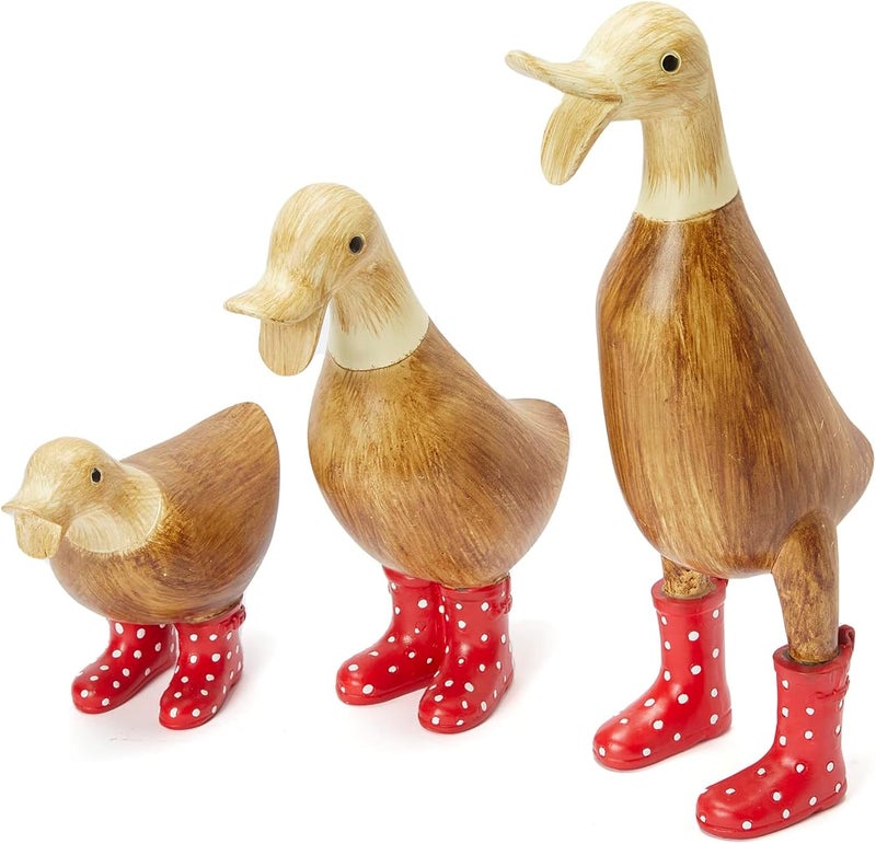 Gute Duck Yard Decorations Yard Art Garden Puddle Ducks with Spotted Wellies Boots - Single - Garden Decor Statues, Duck Figurine Statue - Waterproof Indoor & Outdoor Lawn Gnome Ornament (Large Duck) - Image 5