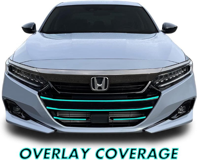 SlickMod Chrome Delete Blackout Vinyl Overlay for 2021 Honda Accord Sedan Lower Grill Trim - Gloss Black - Image 2