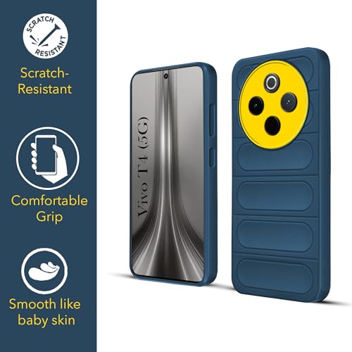 Jkobi Back Case Cover for Vivo T4 (Matte Liquid Silicone| Professional Wave Design | Camera Protection Ring | Shockproof Anti Slip Grip) - Image 2