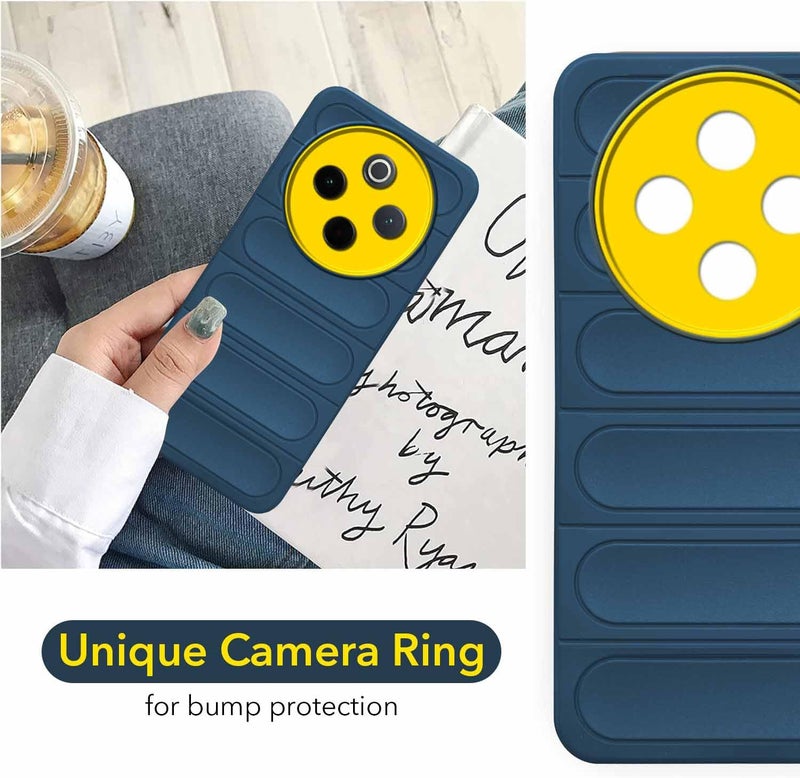 Jkobi Back Case Cover for Vivo T4 (Matte Liquid Silicone| Professional Wave Design | Camera Protection Ring | Shockproof Anti Slip Grip) - Image 3
