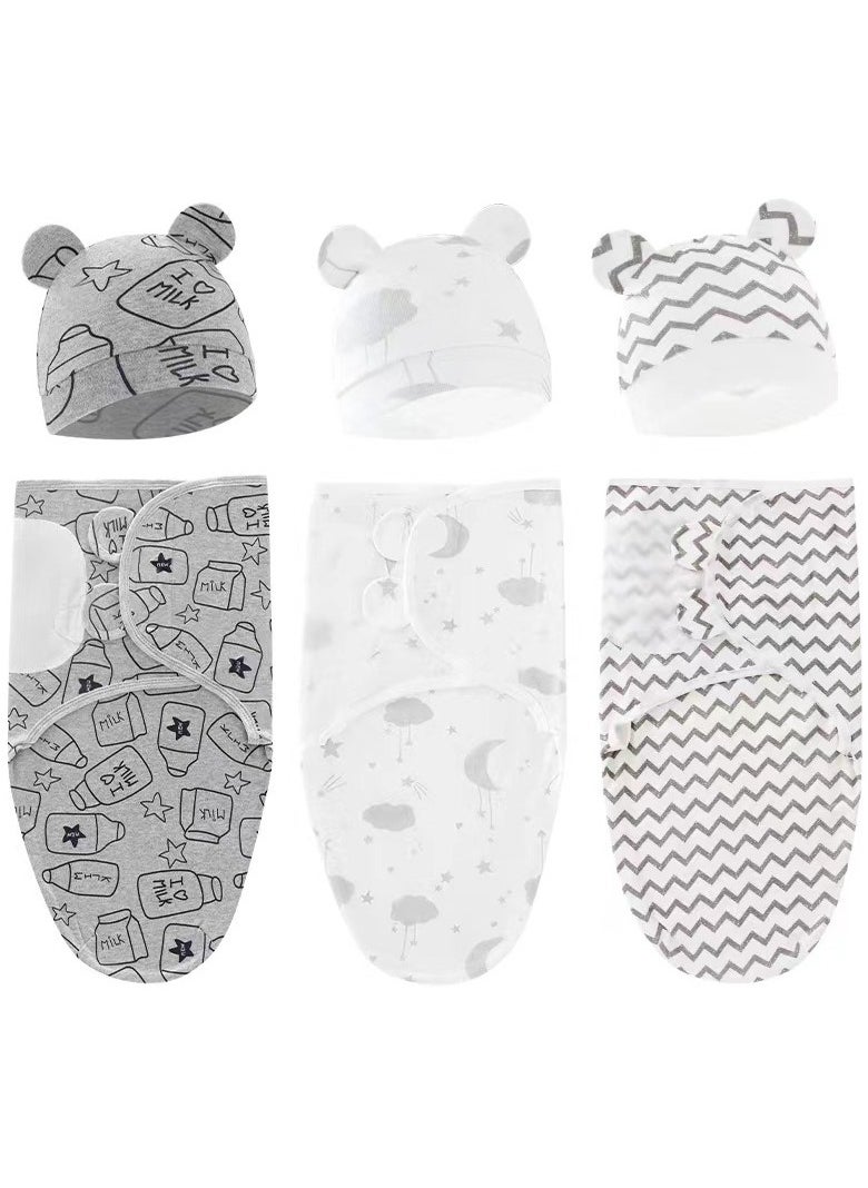 ORiTi 3 Pack Swaddle Blankets for Baby Girls Boys, Adjustable Infant Newborn Swaddle Sack Baby Wraps Soft Cotton Swaddle Sack  - Image 1