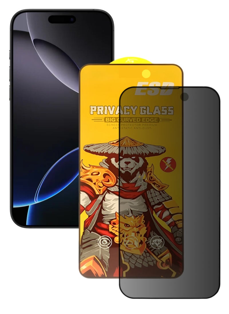 ESD Tempered Dustproof Privacy Glass Screen Protector Compatible For iPhone 16 Pro Max - Image 1