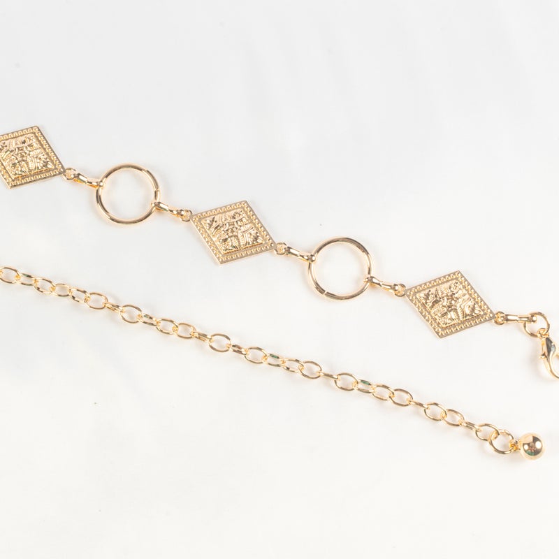 حزام وسط معدن ذهبي حريمي - Image 2