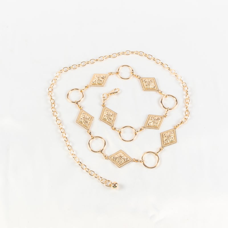 حزام وسط معدن ذهبي حريمي - Image 1