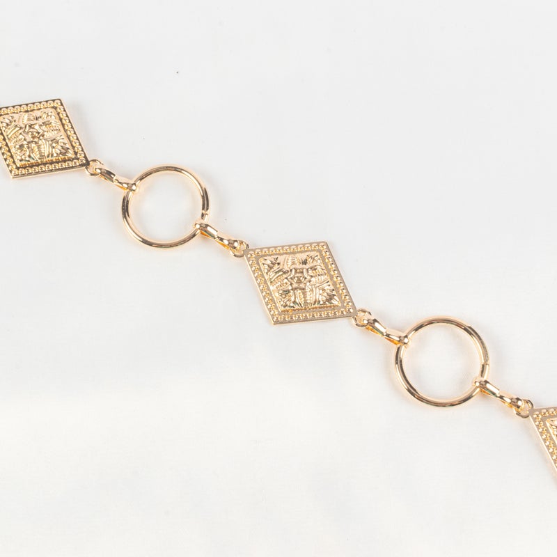 حزام وسط معدن ذهبي حريمي - Image 3