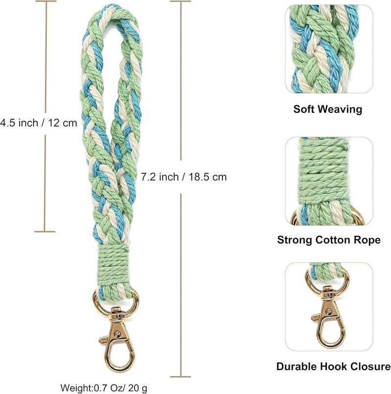 Moydolo Macrame Boho Keychain Bracelet Holder Handmade Keychain Wristlet Key Chain Wrist Lanyard for Women Girls - Image 1