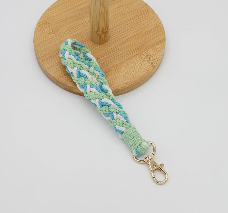 Moydolo Macrame Boho Keychain Bracelet Holder Handmade Keychain Wristlet Key Chain Wrist Lanyard for Women Girls - Image 2