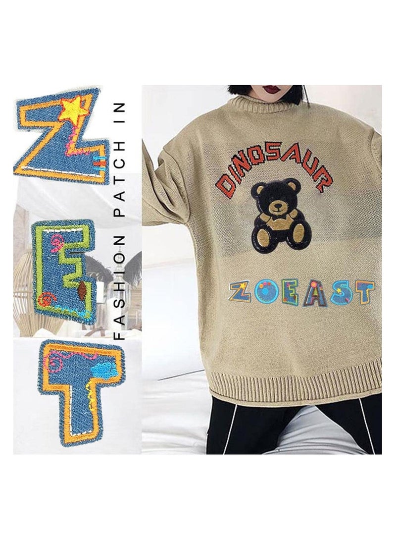 KASTWAVE 26 Pcs Embroidered Iron on Patches Colorful Letter Charms Applique Patch Decoration Suitable for Clothes Dress Jeans Pants Hats Backpacks Sewing Applique DIY Accessories - Image 4