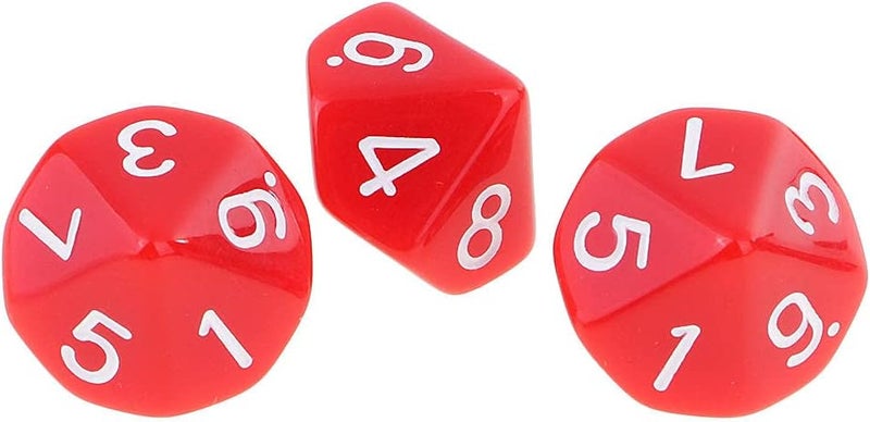 klarakoSet of 10 Acrylic 10klarakosided Dice D10 klarakoRed, 16mm - Image 2