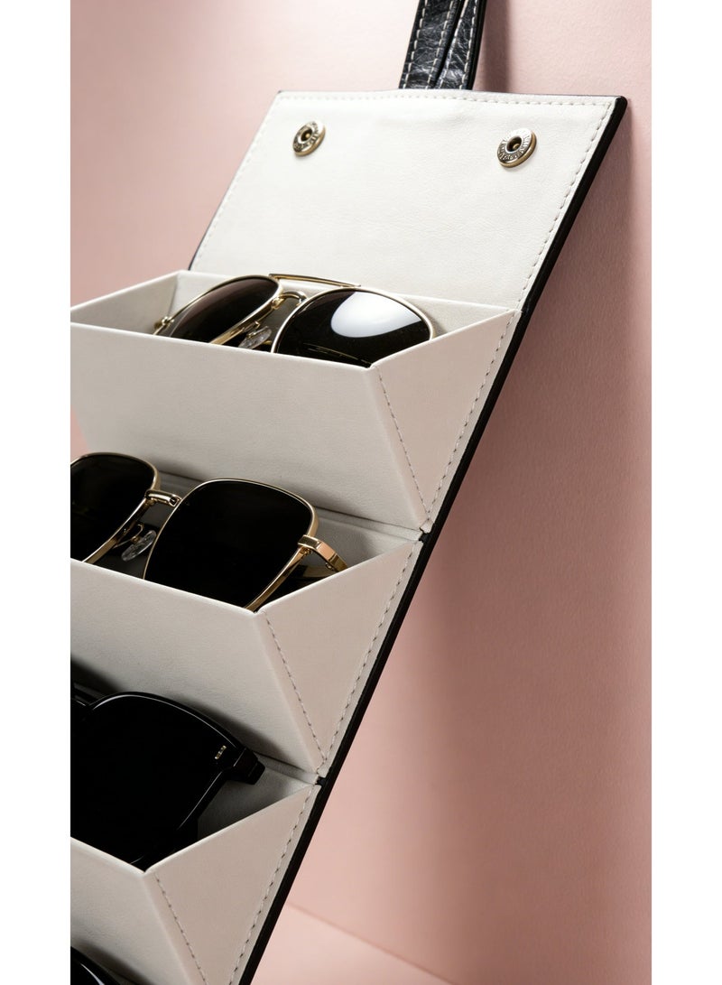 sunglasses Travel Case, Foldable 5 Slot Eyeglass Organizer, Hanging Storage Box for Women and Men （Black） - Image 3