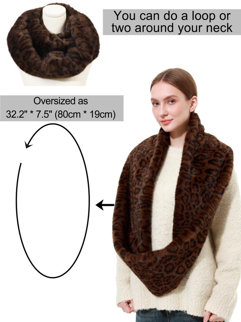 LA CARRIE Womens Leopard Print Infinity Scarf Loop Circle Neck Warmer(Classic Leopard 2) - Image 4