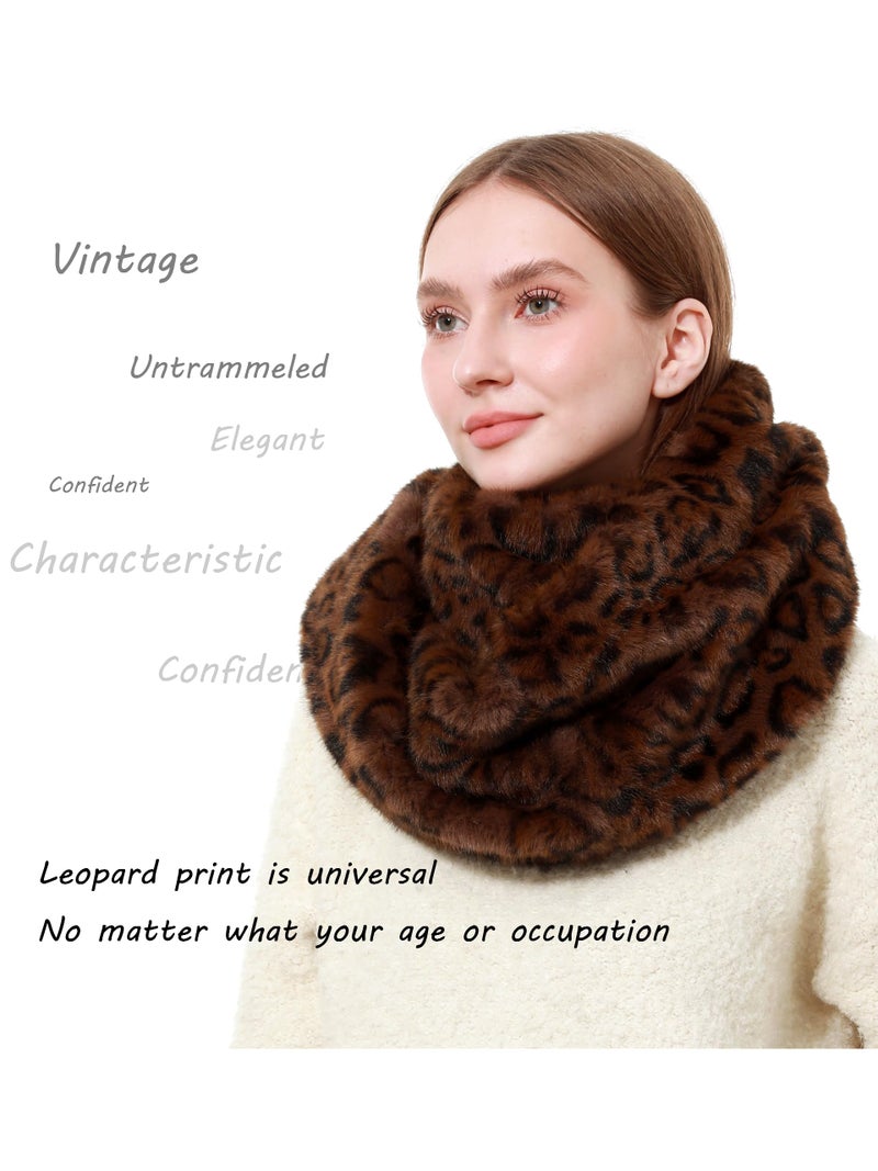 LA CARRIE Womens Leopard Print Infinity Scarf Loop Circle Neck Warmer(Classic Leopard 2) - Image 5