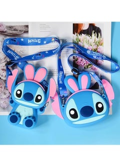 Generic INNSIT Cross Stitch Bag with Adjustable Shoulder Strap, Cute Anime Design Zipper Handbag, Purse for Students, Teens, Girls, Boys - Blue 