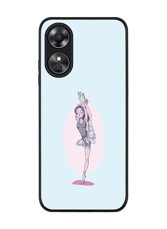 Stylizedd Rugged Black edge case for Oppo A17 Slim fit Soft Case Flexible Rubber Edges Anti Drop TPU Gel Thin Cover - Flying Ballerina  - Image 1
