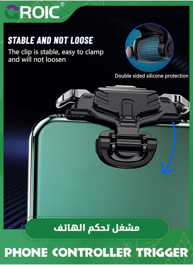 GROIC - Black PUBG Game Controller Trigger for Mobile, Upgrade Version PUBG Mobile Trigger Double Sensitive Aim & Shoot Gaming Keys Buttons for Rules of Survival/PUBG Triggers for All Smartphone - Image 1