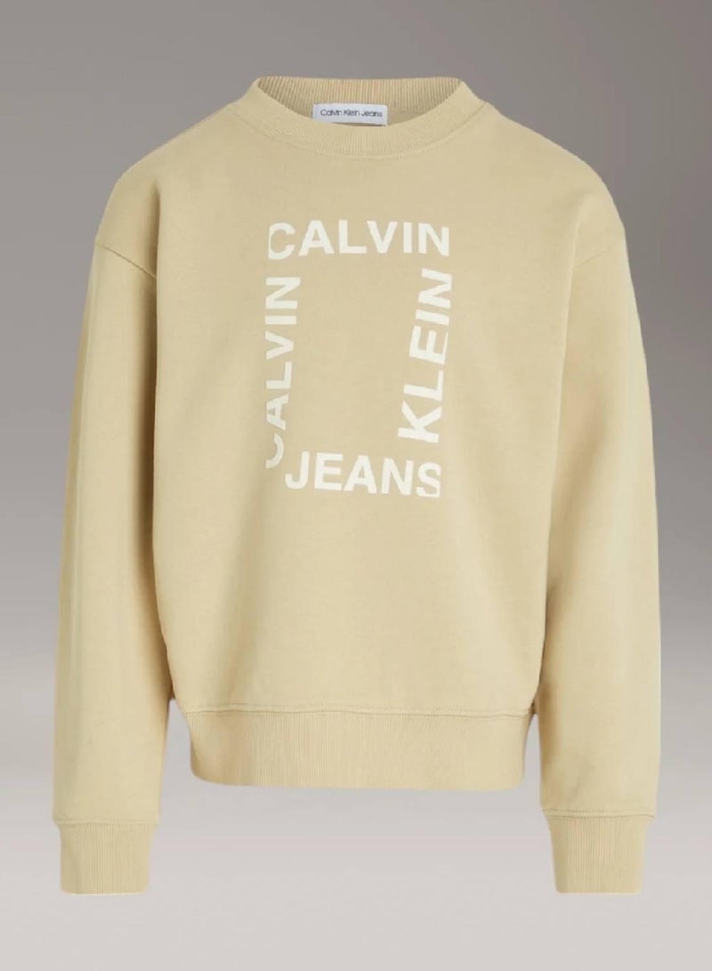 كالفن كلاين جينز سويت شيرت من قماش تيري مزين بشعار كلفن كلاين - Image 4