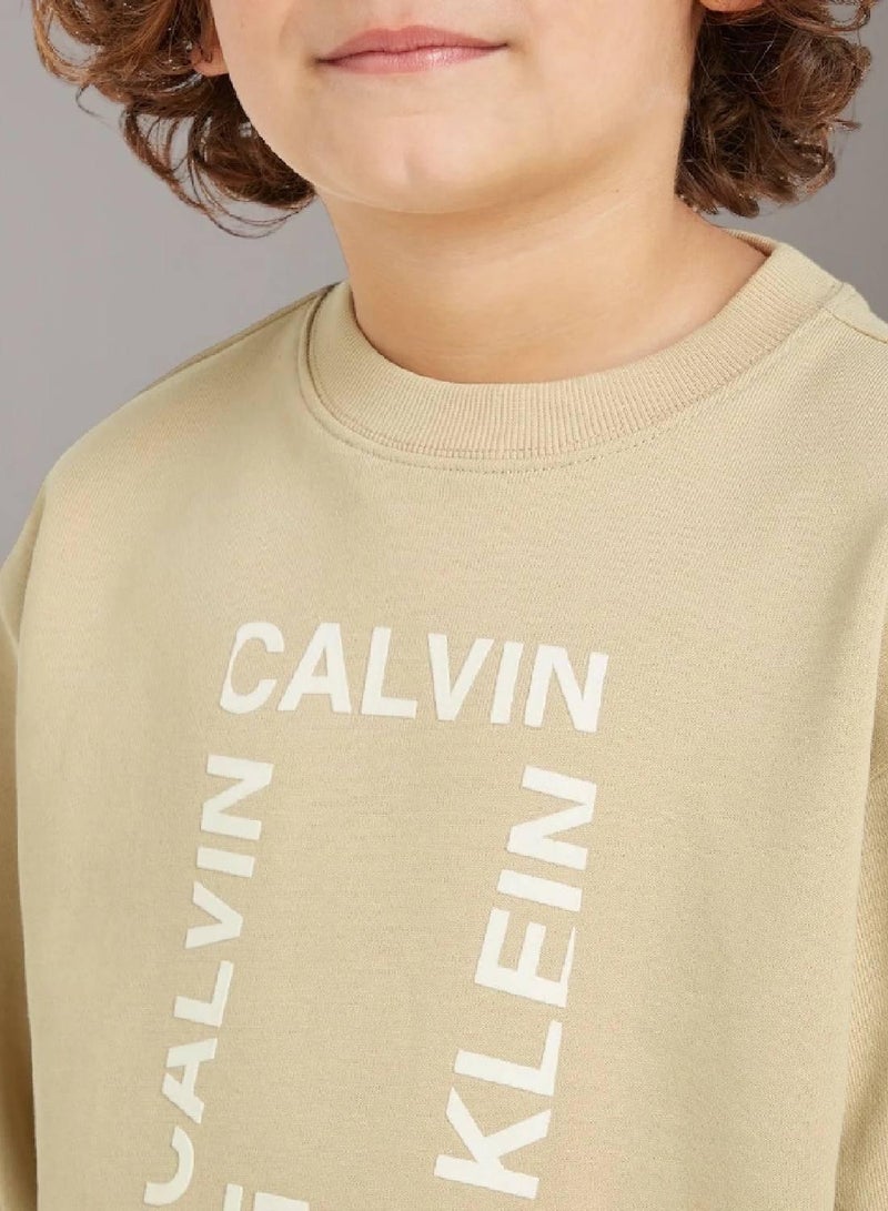 كالفن كلاين جينز سويت شيرت من قماش تيري مزين بشعار كلفن كلاين - Image 3
