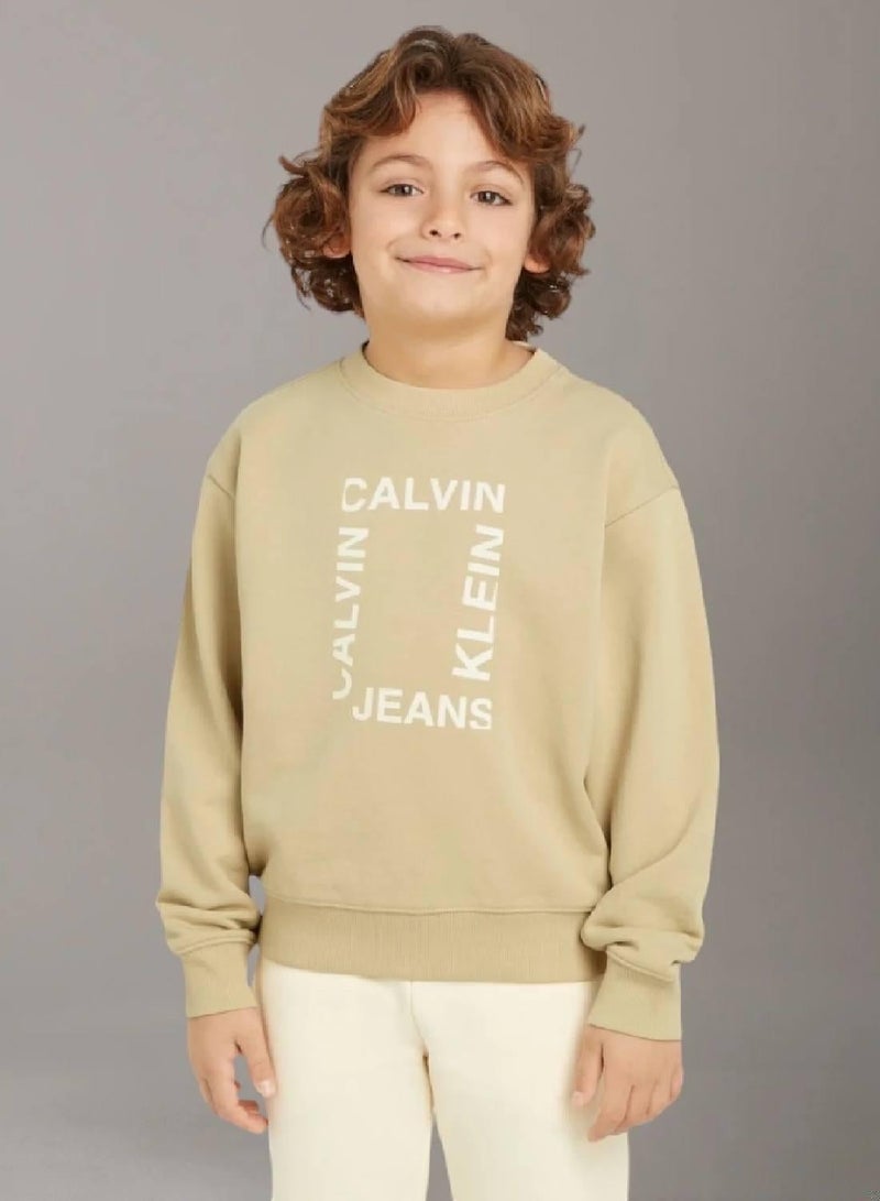 كالفن كلاين جينز سويت شيرت من قماش تيري مزين بشعار كلفن كلاين - Image 1