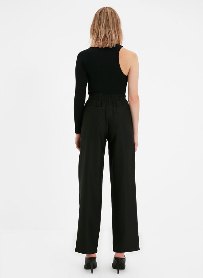 trendyol Black Straight Cut Woven Fabric Trousers - Image 5