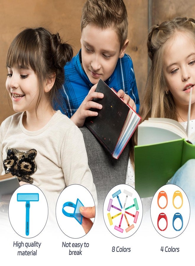 شرائط القراءة الموجهة، أدوات عسر القراءة للأطفال، أغطية نصية ملونة للقراء الصغار، أدوات تتبع الأصابع لاضطراب فرط الحركة ونقص الانتباه (12 قطعة) - Image 5