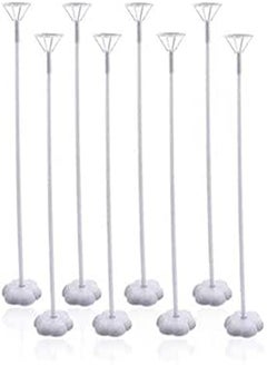 10pcs Balloon Stick Stand - Balloon Base With Pole and Cup Table Desktop Centerpiece Holder Balloon Pole For Birthday Party, Wedding, (15.7 Inch White)