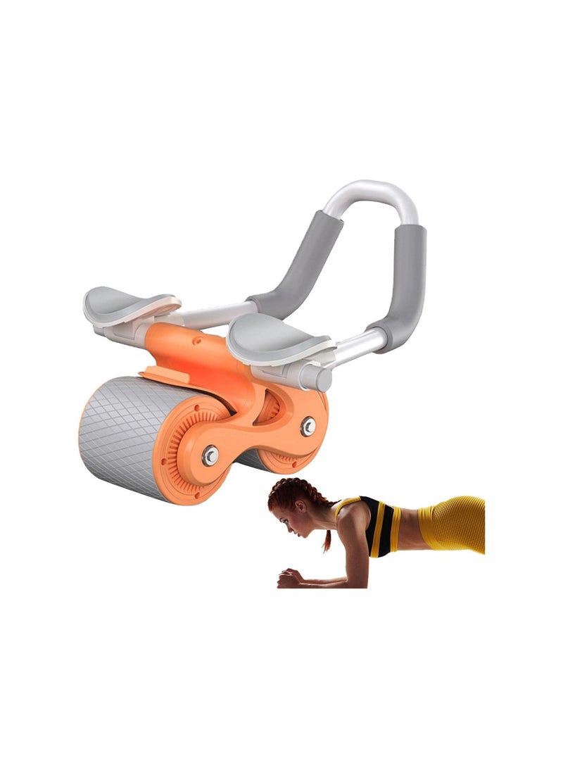 DeloPik Abdominal Wheel | Elbow Support Exercise for Abdominal Muscles | Double Round Workout Equipment, Automatic Rebound Roller Wheel for Home Gym - Image 1