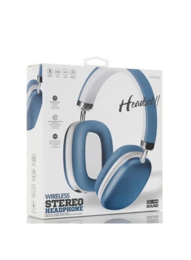 GULFLINK SY-BT1632 Wireless Headphone Gaming Headset Foldable Bluetooth Earphones Blue - Image 2