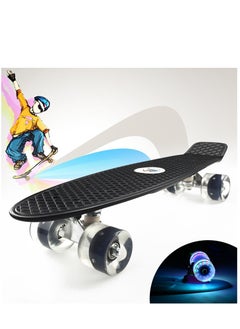 Penny Skateboards 22" Pany SkateBoard PU Flash Wheels Fish Shape With Carry Bag & Tool, Black  - Image 2