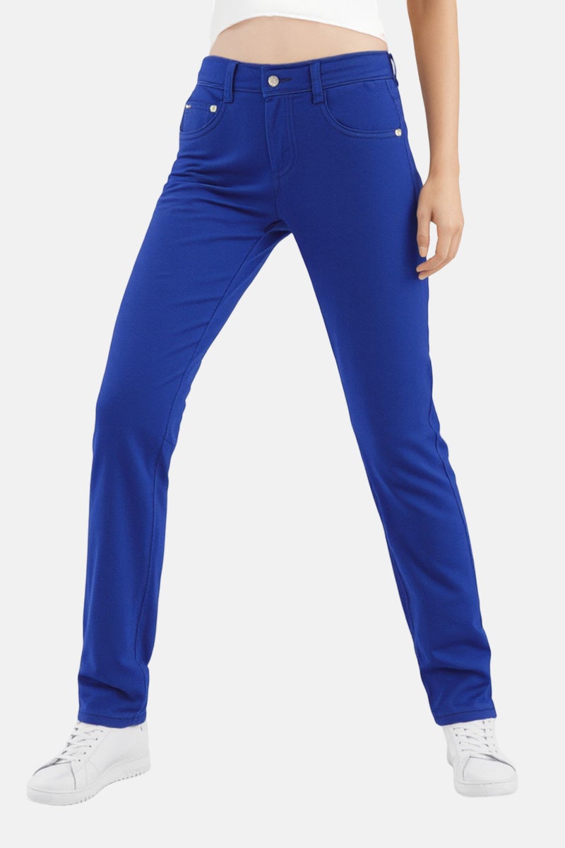 Harmont & Blaine Women Regular Fit Plain Non-Stretchable Jeans, Blue - Image 1