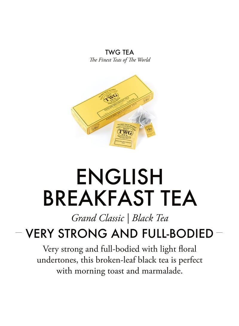 TWG Tea English Breakfast Tea | Black Tea | Floral Undertones | 15 Hand Sewn Cotton Teabags | Gift Set - Image 3