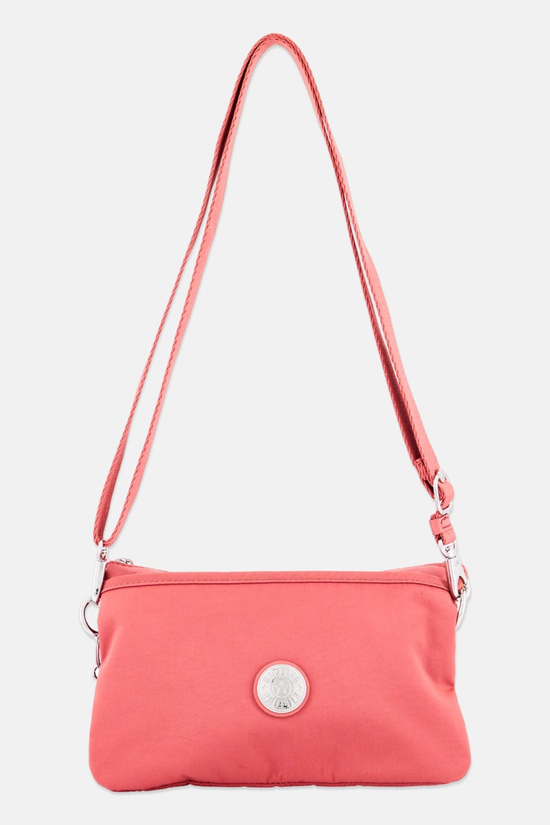 kipling Women Brand Logo Crossbody Bag, Coral - Image 1