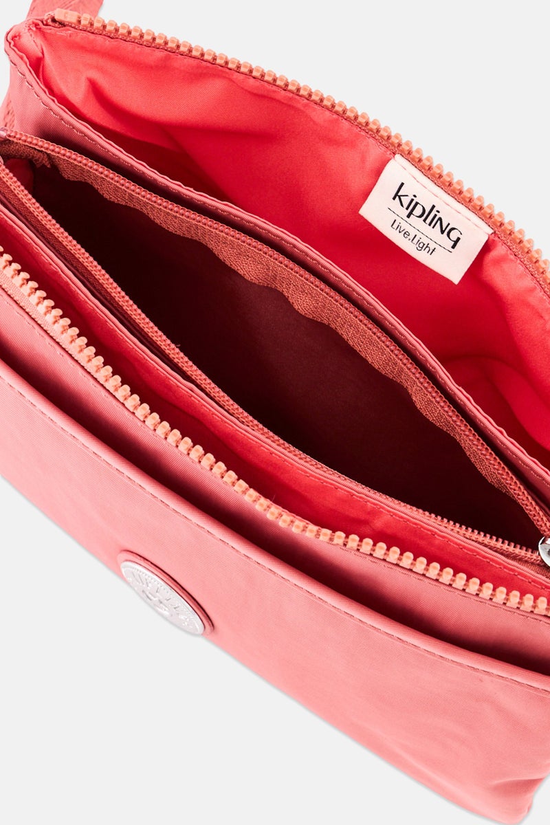 kipling Women Brand Logo Crossbody Bag, Coral - Image 4