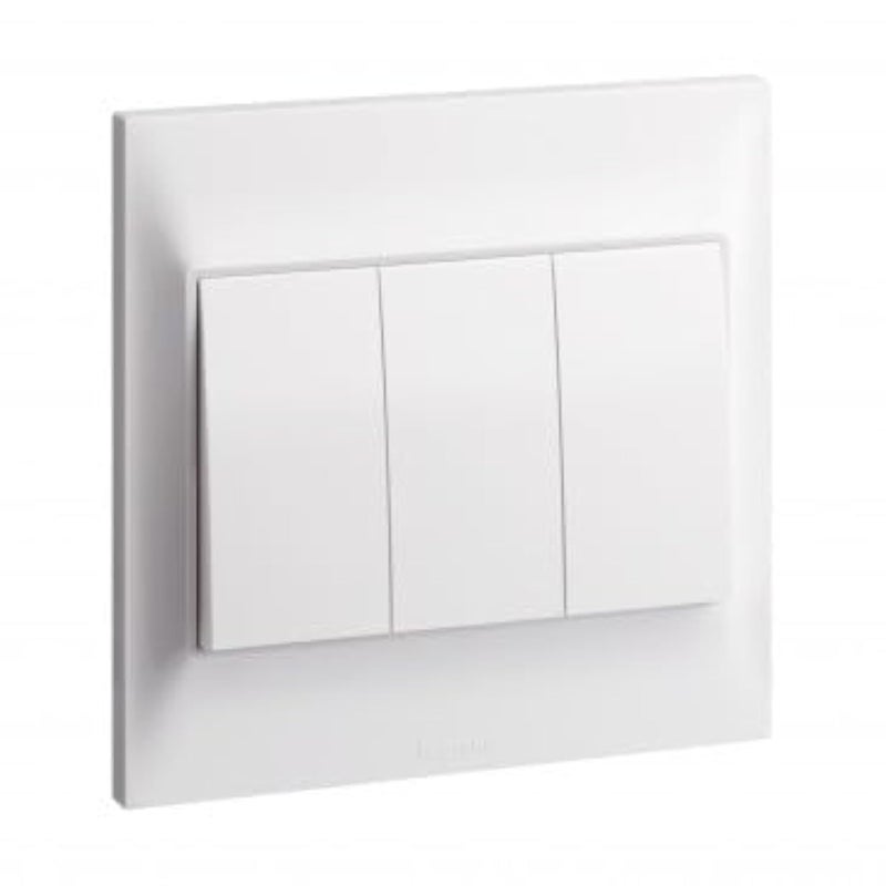 Legrand 16A 3-Gang 1-Way Switch - Belanko-S White