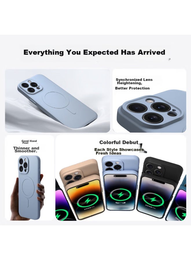 Keklle Iphone 14 Pro Case, Apple 14 Pro Protective Cover, Skin-friendly Liquid Silicone Magnetic Full-coverage Soft Case, Lavender Purple - Image 2