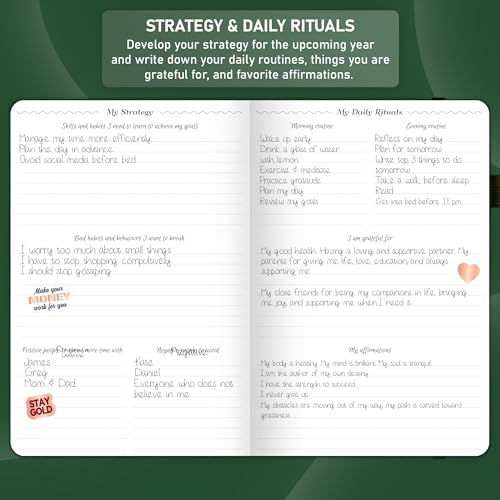 GoGirl Weekly Schedule Planner – Hourly Work & Life Planner with Time Slots – Vertical Agenda Organizer for Daily Productivity, A5 (Forest Green) - Image 5