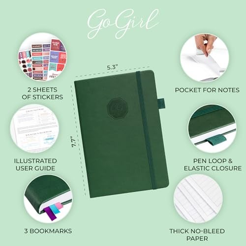 GoGirl Weekly Schedule Planner – Hourly Work & Life Planner with Time Slots – Vertical Agenda Organizer for Daily Productivity, A5 (Forest Green) - Image 2