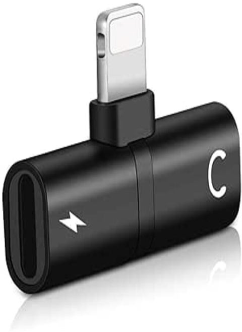 2-in-1 Lightning Splitter Adapter for iPhone X/Xs/7/8/7 plus/8 plus, Double lightning ports for dual Lightning Headphone Audio and Charge Adapter
