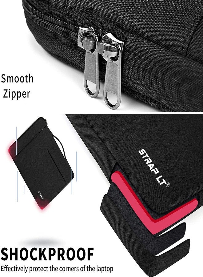 StrapLt Canvas Formal Messenger Bag for Men & Women (Black) - Image 3