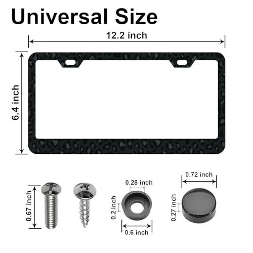 DGDRHZ Black Leopard Print Printing License Plate FramesLeopard Car Accessories for Women MenCute License Plate HolderBlack Leopard Print LoverFits Standard US Vehicles Size 122 x 6 Inch - Image 3