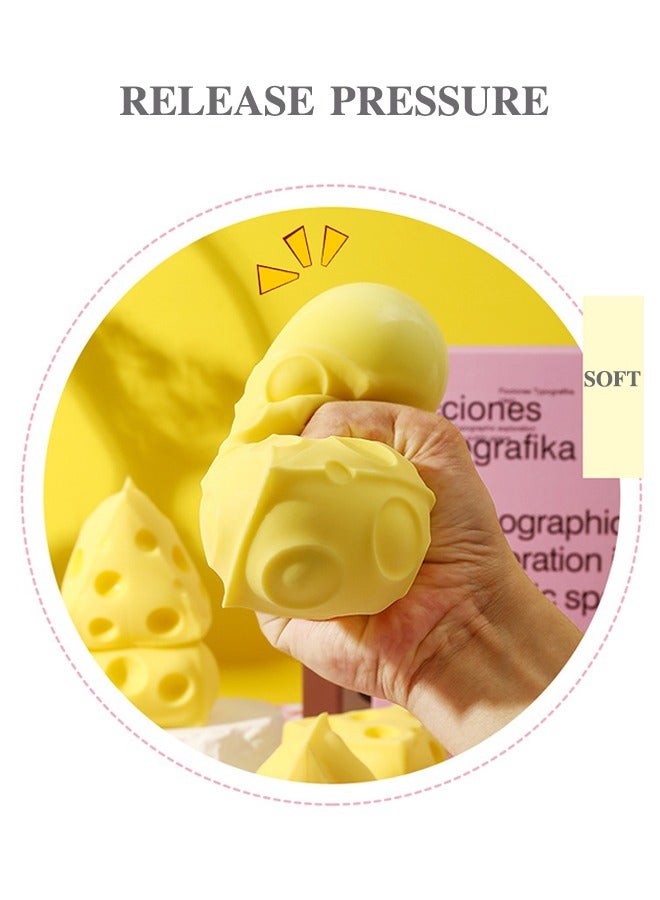Sweet Life Cheese Squishy Toys Squeeze Cheese Stress Ball, Squishy Cheese Cheesecake Toys, Sensory Squishy Miniatures Novelty Squishy Cheese Toy - Image 2