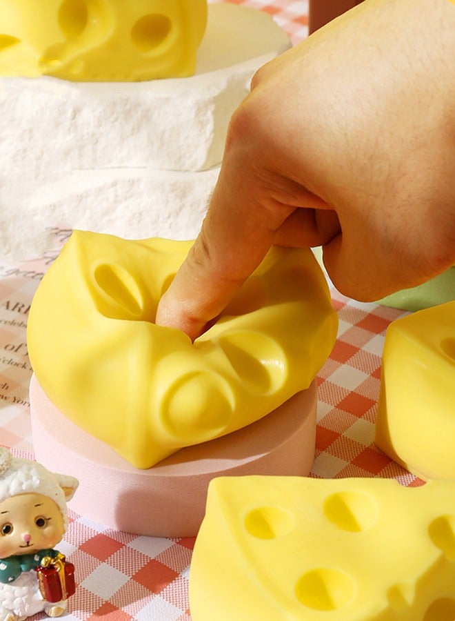 Sweet Life Cheese Squishy Toys Squeeze Cheese Stress Ball, Squishy Cheese Cheesecake Toys, Sensory Squishy Miniatures Novelty Squishy Cheese Toy - Image 3