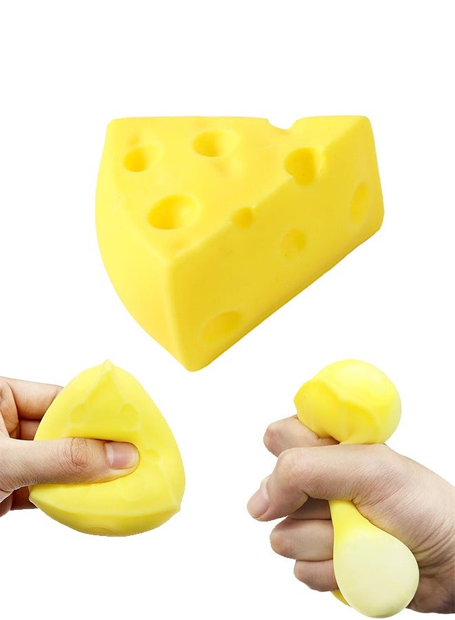 Sweet Life Cheese Squishy Toys Squeeze Cheese Stress Ball, Squishy Cheese Cheesecake Toys, Sensory Squishy Miniatures Novelty Squishy Cheese Toy - Image 1