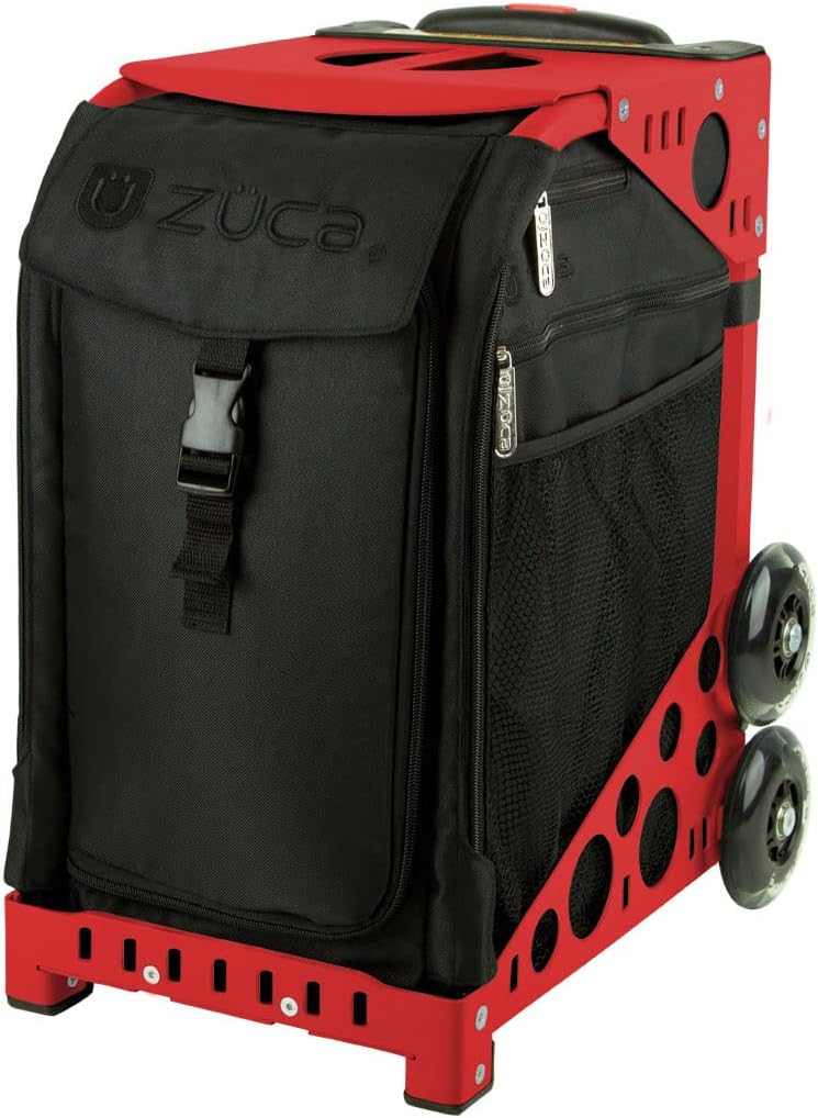 Zuca Sport Insert Bag Stealth Black Black Embroid with Sport Frame Red