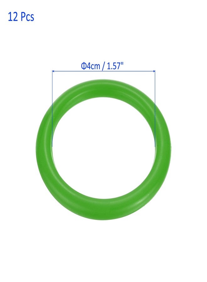 M METERXITY 12 Pack Carnival Toss Rings - Plastic Round Throw Hoops, Apply to Parties/Interactive Games (1.57-Inch, Green) - Image 3
