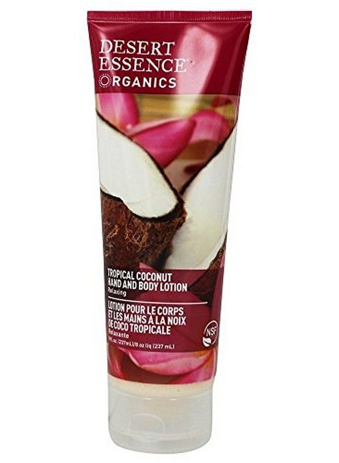 Desert Essence لوشن لليدين والجسم بجوز الهند الاستوائي، 8.9 أونصة، زبدة الشيا المريحة، زيت الجوجوبا المغذي والمرطب، جوز الهند المغمور بفيتامين E والصبار - Image 1