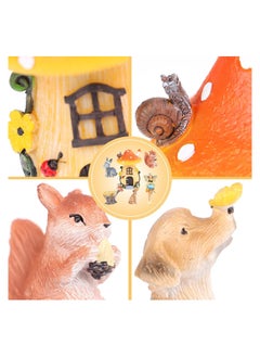 KASTWAVE Miniature Fairy Garden Accessories, 6 Pcs Fairy Outdoor Garden Animals Figurines Outdoor Fairy Wild Garden Accessories Resin Wood Mushroom Miniature Garden for Plant Pots Bonsai Craft Decor  - Image 4