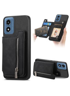 Case For Motorola Moto G Play 2024 4G Retro MagSafe Zipper Wallet Card Bag Back Phone Case